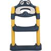 Keenso Sedile Vasino con Scaletta per Sgabello, Sedile WC Pieghevole per Vasino per Bambini (Giallo)