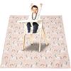 Treer Tappeto Seggiolone Bambini, Motivo Arcobaleno Tappetino Seggiolone Impermeabile e Antiscivolo, 110x110cm Tappetino Antispruzzo Tappeti Gioco Pieghevole (Unicorno dei cartoni animati)