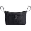 Hiseng Borsa Organizer per Passeggino, Universale Impermeabile Borsa Passeggino Organizer, Tracolla, Grande Capacità, Scomparti Multipl Borsa Fasciatoio per Carrozzina (Nero,36x17x12cm)