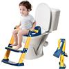 wiksite Sedile Riduttore WC per Bambini, Riduttore Water Bambini Regolabile, Toilet Ladder Seat, Pieghevole Training WC Vasino Sedile, Vasino Pieghevole Allenatore WC Scala con Pedali Paraspruzzi Cuscino