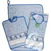 Bubabù Set ASILO SCUOLA MATERNA da ricamare ORSETTO 2 pezzi: bavaglino spugna con elastico cm.28x32 e asciugamano cm.40x55 tela aida per ricamare il nome Cotone 100% Made in Italy (AZZURRO)
