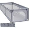 MS BabyWorld - Box Bambini XXL NYLON - 3 MISURE | Recinto per neonati pieghevole | Area giochi sicura con porticine e finestre a rete | Con ventose | Montaggio Facile (180 * 120)