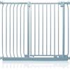 Safetots Cancelletto di Sicurezza Elite Extra Alto, 116cm - 125cm, Grigio Opaco, Extra Alto con 96.8cm di Altezza, Cancelletto di Sicurezza a Pressione per Scale, Barriera di Sicurezza