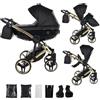 Junama Passeggino Diamond Fluo 2in1 3in1 4in1 (04 - nero, 2in1 con adattatori)