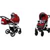 BabyLux Passeggino Largo 2in1 Deep e Passeggino con Accessori Regolabile e Pieghevole Struttura in Alluminio Leggero 2 Opzioni di Montaggio Ruote Impenetrabili Chili Silver Silver Frame