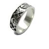 Empress Jewelry Anello in argento massiccio 925 band teschio e ossa incrociate R001798