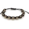 Generico Braccialetto Quarzo Fumé Unisex, Shamballa il Bracciale Della Felicità, Regolabile Fatto a Mano, Pietre Dure