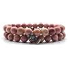 KARDINAL WEIST rodocrosite bracciale, perle di gemma, gioielli per uomo e donna, amore - desiderio - spontaneità (XXL, rodocrosite - doppio pacchetto)