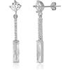 Meissa Orecchini di diamanti da donna in argento 925 Orecchini pendenti in oro rosa Orecchini di dichiarazione Leggeri Orecchini eleganti minimalisti Regalo, Argento
