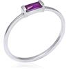 ELAMMO JEWELS ELAMMO Anello Baguette con Ametista Viola Naturale Delicato Fatto a Mano (20)
