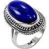 Kanika Jewelry Trove Solid 925 Sterling Silver Lapis Lazuli Cocktail Ring Jewelry, Anelli d'argento per regalo donna