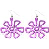 Generico Orecchini in alluminio anodizzato,interamente fatti a mano,anallergici,inossidabili,leggeri.Ganci in acciaio inox.Modello Fiore small Viola