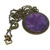 Handmade Collana viola resina viola viola ottone bronzo catena palla chiusura 32mm regalo personalizzato noel amico festa della mamma compleanno ospiti matrimonio san san valentino grazie