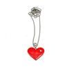 Generic Collana lunga con cuore rosso e strass