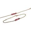 Generico 2 braccialetti duo con perline catena in acciaio inossidabile madre figlia sorelle amiche messaggio d'amore (rosso)