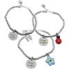 Silvia Creations And Co Bracciale Palline Acciaio per Maestre e Insegnanti Personalizzabile con Ciondolo Grazie Maestra e Ciondolo a Scelta