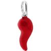 PSS Ciondolo Cornicello Portafortuna Rosso in Argento 925 da 21 mm - Ciondolo Smaltato Italiano - Gioiello Uomo Donna - Idea Regalo Portafortuna Tradizionale