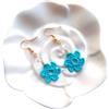 Meraki Studio Orecchini fiore da donna, turchese/azzurro, orecchini con perline di vetro, Gioielli all'uncinetto, boho chic, Made in Italy, Bijoux da donna, Lavorazione Artigianale