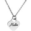 Vero Bijoux Collana Donna con Nome - Collana con ciondolo cuore - Collana con incisione personalizzata - Collana cuore personalizzata - Collana in acciaio inox water resistant - Made in Italy