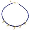 Silvia Creations And Co Collana Girocollo Estiva Corallini Blu Lucido e Charms a Tema Mare in Acciaio Color Oro