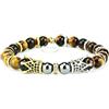 PSS Bracciale corone pietre occhio di tigre ed ematite | Romuald brown