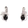 Handmade Black Star Earrings Handmade Prong Setting Designer Leaf 925 Sterling Silver Earrings with Russian Lock