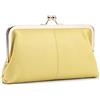 M.lemo925 Portafoglio da donna in vera pelle con chiusura a bacio, alla moda, con scomparti per carte di credito e chiusura a bacio, Giallo