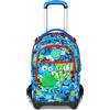 SJ GANG STYLE JAM GANG Trolley Scuola Jack 3 Ruote, Multicolore, 3 in 1, Zaino Triplo Uso con Carrello Sganciabile, 33 L, Zaino Scuola Elementare, Zaino Bambino