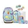 ergobag pack set Zaino scolastico ergonomico e flessibile, 6 pezzi, per la prima elementare Day DreamBear - Azzurro