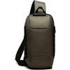 FANDARE Nuovo Zaino Monospalla Antifurto Borsa a Tracolla Uomo Borsa Sportiva,con pochette per password, USB Borsa sul Petto per Trekking/Ciclismo/Viaggio/Sports Impermeabile Poliestere Verde Chiaro