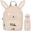 Upstitch Studio Trixie: Zaino e Borraccia per Bambini, per l'Asilo e Chitarra, Personalizzato con Nome, Coniglio, Set: Rucksack BIG + Flasche