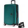 Hauptstadtkoffer Mitte - Valigia rigida media 68 cm estensibile, valigia da stiva, serratura TSA, 4 ruote doppie, trolley da viaggio, 88 L + Etichetta bagaglio digitale, Turchese