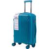 R.Leone Valigia da 1 Fino a Set 3 Bagaglio a mano 55x40x20 Ryanair, Medio, Grande Ultra Strong Antiurto Resistente Trolley rigido leggero 8 ruote in Polipropilene 8812 (Turchese, M Valigia Media)