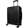 Generico Valigia Trolley Cabina, Bagaglio a mano 55x40x20 cm, Rigido in ABS+PC, 4 Ruote Doppie Silenziose girevoli, con carrello in Alluminio e Lucchetto incassato. (Nero)