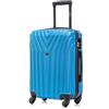 R.Leone Valigia da 1 Fino a Set 4 Trolley Rigido grande, medio, bagaglio a mano e bagaglio EasyJet 45X36X20cm 4 ruote in ABS 9002 (Azzurro, M Valigia Medio)