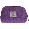 TAILORMAP Harris Tweed Mini Travel Makeup Carry Case Cosmetici Borsa Portatile Elettronica Accessori Organizzatore Portamonete, Plaid Viola, Scozzese scozzese