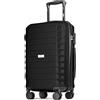 POSH Valigia rigida M in polipropilene - Trolley leggero da cabina 2,5 kg con effetto carbonio - Bagagli robusta con 4 doppie ruote - Capacità 40 litri, resistente ai graffi - 60x40x23 cm