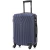 R.Leone Valigia da 1 Fino a Set 4 Trolley Rigido grande, medio, bagaglio a mano e bagaglio EasyJet 45X36X20cm 4 ruote in ABS 9002 (Blu, M Valigia Medio)