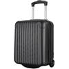 R.Leone Valigia 40x30x20 cm Trolley Bagaglio a mano 2 Ruote in ABS adatto Wizz Air, Vueling, Volotea 288 (Nero, Valigia 40x30x20 cm, 2 Ruote)
