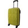R.Leone Valigia EasyJet 45x36x20 cm Trolley Bagaglio a mano in ABS 4 Ruote Autonome (Giallo, 611 Valigia 50x33x20cm)