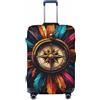 Kaifanee Copertura elastica per bagagli da viaggio, protezione per valigia, stivali da cowboy e cappello paesaggio desertico, copertura per bagagli antigraffio adatta per bagagli da 45,7 a 55,7 cm