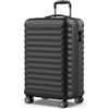 NUMADA - Valigia Media Upfly 18Kg Upfly 24' ABS (63x39,5x26,8cm) con chiusura a combinazione e 4 ruote doppie a 360 | Resistente | Leggera | Interni a scomparti | Nero