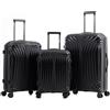 R.Leone Valigia da 1 Fino a Set 3 Bagaglio a mano 55x40x20 Ryanair, Medio, Grande Ultra Strong Antiurto Resistente Trolley rigido leggero 8 ruote in Polipropilene 8812 (Nero, Set 3 Pezzi S M L)