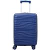 Pierre Cardin Valigia Trolley rigido con rotelle girevoli 55x38x20 Espandibile. (BLU)
