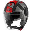 Kappa CASCO JET KAPPA KV37 EVO STYLE NERO/COMPATIBILE CON TITANIO/ROSSO M