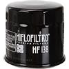 HIFLOFILTRO HF138B, Filtro, L: 7.3 H: 7.1 W: 7.4 | Un pezzo incluso; potenza indicata 125 cavalli, 92 chilowatt; compatibile con SUZUKI DL 1000 A V-Strom Big ABS 4T LC 14
