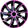 NRM QUAD Copricerchi universali Bicolor Set 4 pezzi (Nero/rosa, 15)