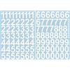 Gradert-Elektronik Numeri adesivi 4 cm di altezza - in bianco - 101 ganci adesivi - numeri e numeri autoadesivi 0 - 9 - ideale per esterni in quanto resistente all'acqua e alle intemperie.