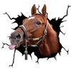 Asudaro Adesivo per Auto Con Crepa Divertente Adesivi Testa di Cavallo, 4 Pezzi Adesivi per Auto A Cavallo Adesivi Statici in Pvc Domestici Decalcomania Finestra per Auto Adesivo per Cofano Dell'Auto 30x30cm