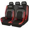 BICUP Coprisedili Auto per Renault Captur II 2019-2024, Set Copri-Sedile per Anteriori e Posteriori, Pelle PU, Rosso